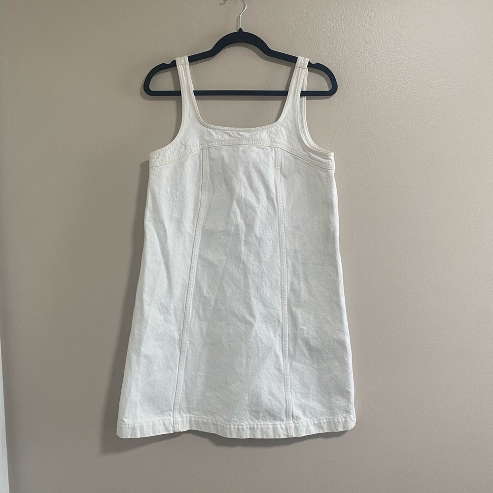 Madewell White Denim A-Line Sleeveless Mini Dress Size 4 - Picture 2 of 11